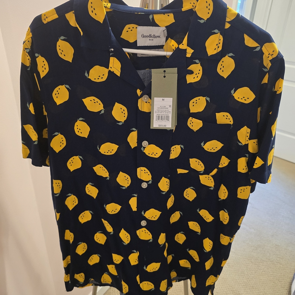 Goodfellow & Co Blue and Yellow Casual Button Down Shirt